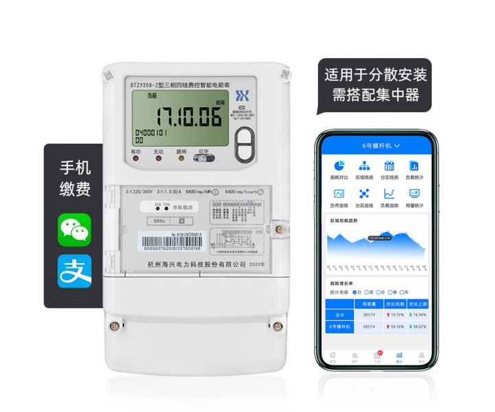 杭州海興DTZY208-Z型載波通訊智能電能表